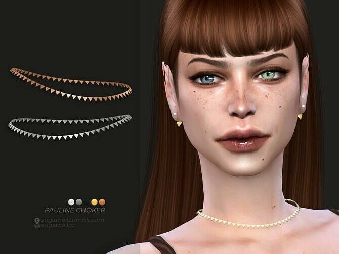 Pauline Choker By Sugar OWL Sims 4 CC