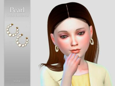 Pearl Child Earrings By Suzue Sims 4 CC