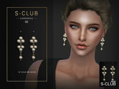 Pearl Earrings 202102 By S-Club WM Sims 4 CC