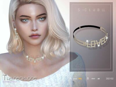 Pearl Necklace 202102 By S-Club LL Sims 4 CC