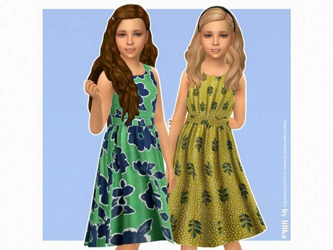 Pina Dress For Kids By Lillka Sims 4 CC