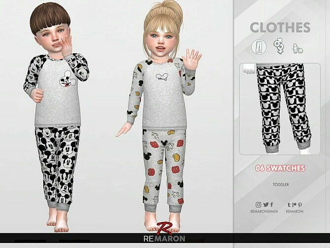 PJ For Toddler 01 Pants By Remaron Sims 4 CC