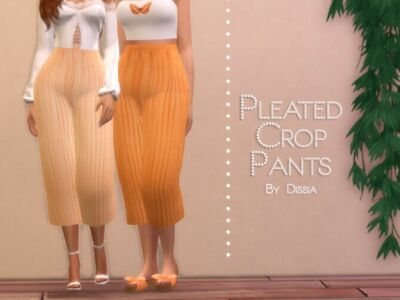 Pleated Crop Pants By Dissia Sims 4 CC