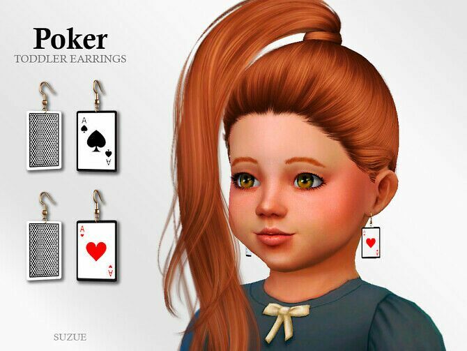 Poker Toddler Earrings By Suzue Sims 4 CC