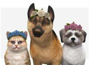 Couronne DE Fleurs For Pets By Nolan Sims Sims 4 CC