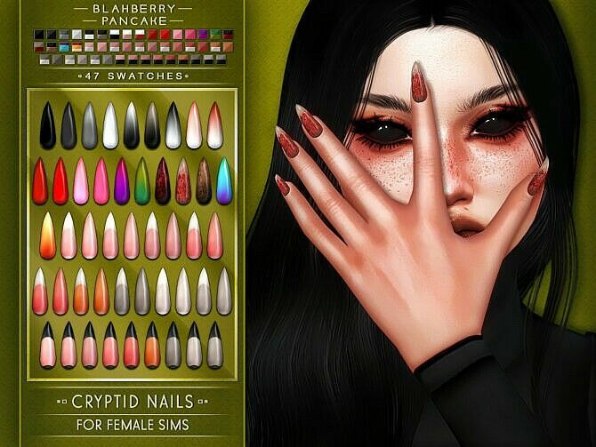 Cryptid Nails By Blahberry Pancake Sims 4 CC