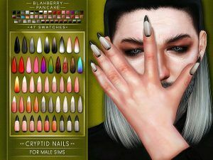 sims 4 cc popular cryptid nails by blahberry pancake 2