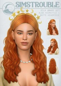 Silk Drape Hair & Headpiece By Simstrouble Sims 4 CC