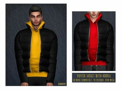 Puffer Jacket With Sweater By Oranostr Sims 4 CC