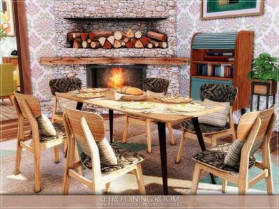 Retro Dining Room By Mychqqq Sims 4 CC