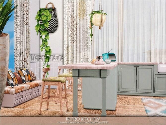 sims 4 cc retro kitchen by mychqqq 4