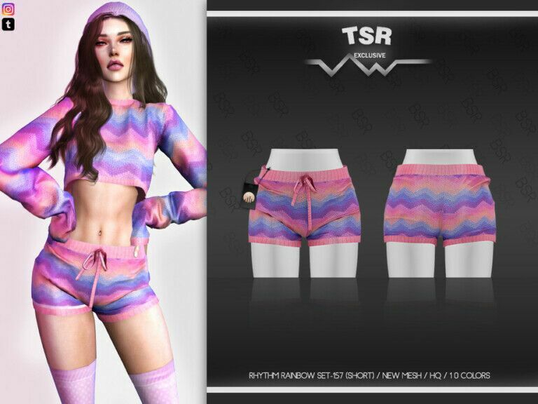 Rhytm Rainbow SET Short BD546 By Busra-Tr Sims 4 CC