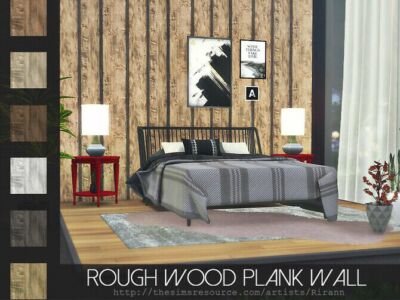 Rough Wood Plank Wall By Rirann Sims 4 CC