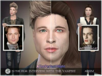 SIM Brad Pitt AS Vampire Louis By Bakalia Sims 4 CC