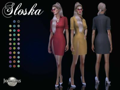 Sloska Dress By Jomsims Sims 4 CC