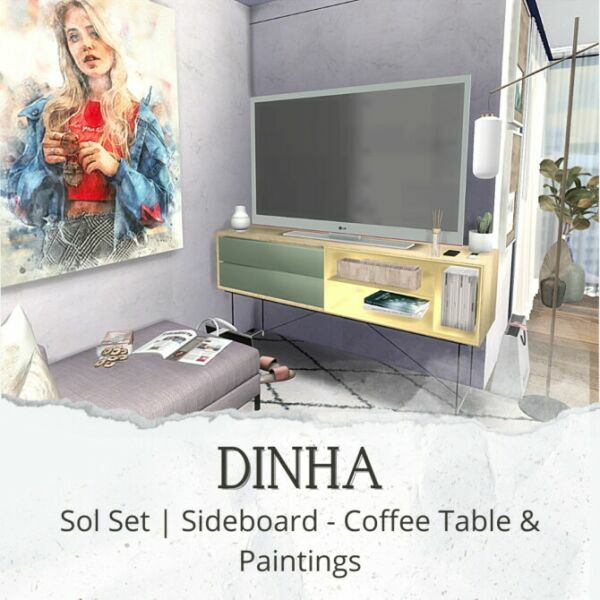 sims 4 cc sol set sideboard coffee table paintings p at dinha gamer 4