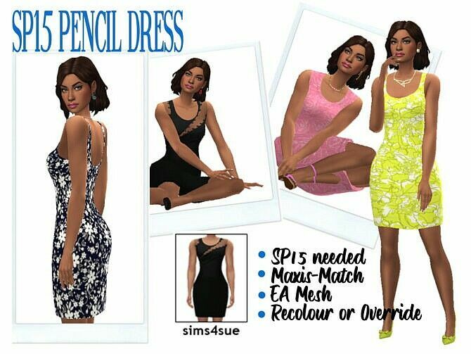 SP15 Pencil Dress At Sims4Sue Sims 4 CC