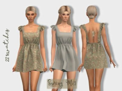 Spring Dress DR414 By Laupipi Sims 4 CC