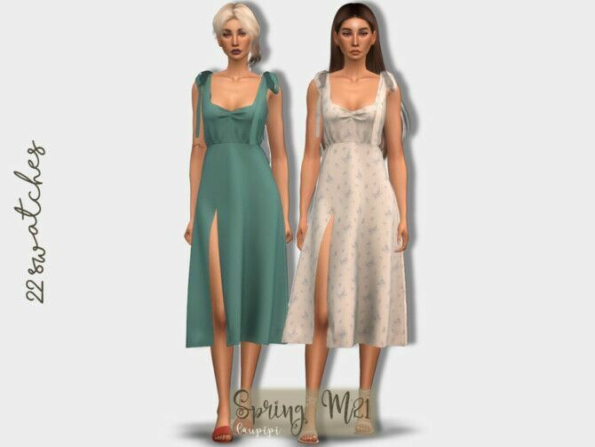 Spring Dress DR417 By Laupipi Sims 4 CC