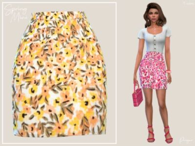 Spring Mini Skirt By Paogae Sims 4 CC