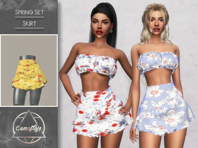 Spring SET (Skirt) By Camuflaje Sims 4 CC