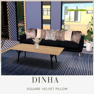 Square Velvet Pillow At Dinha Gamer Sims 4 CC