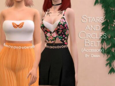 Stars And Circles Belt By Dissia Sims 4 CC