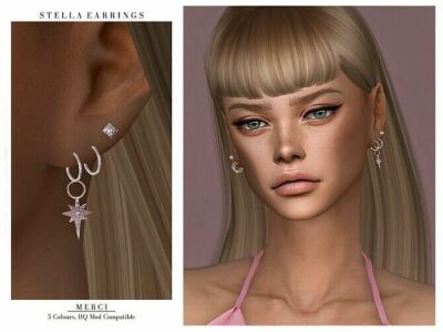 Stella Earrings By Merci Sims 4 CC