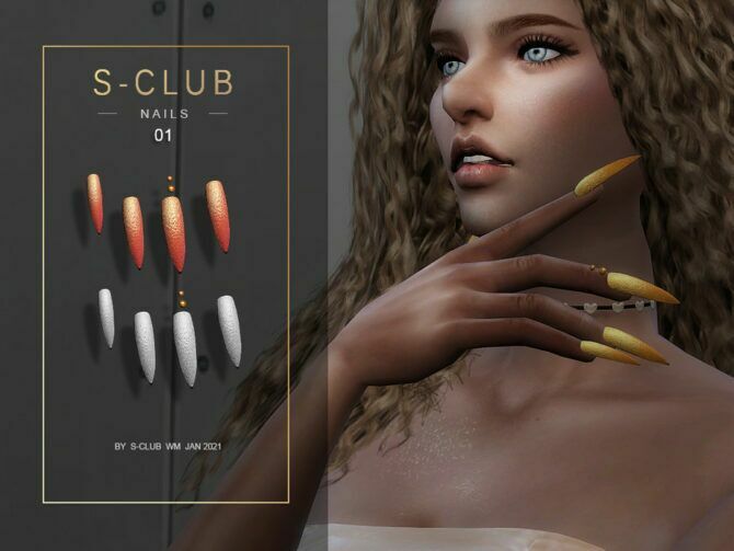 Stiletto Nails By S-Club WM Sims 4 CC