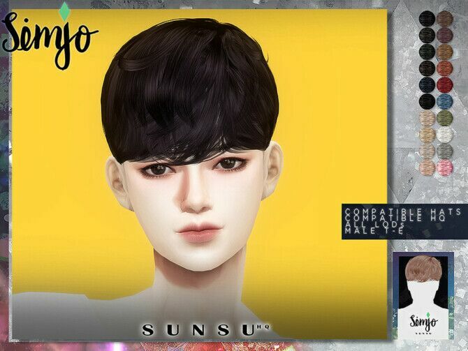 sims 4 cc sunsu hair by kimsimjo 2