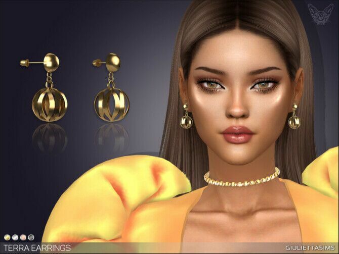 Terra Drop Earrings By Feyona Sims 4 CC