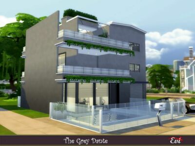 The Grey Dante House By EVI Sims 4 CC