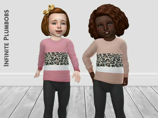 Toddler Leopard Print Block Jumper By Infiniteplumbobs Sims 4 CC