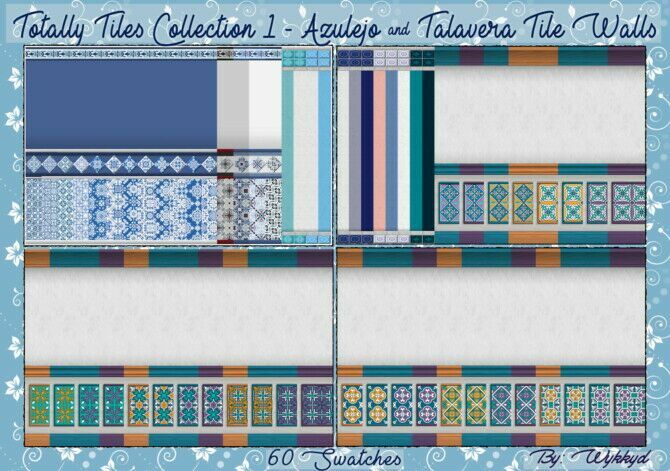 Totally Collection 1 – Azulejo & Talavera Tiles By Wykkyd Sims 4 CC