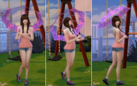 Translucent Umbrella Pose 2 At A-Luckyday Sims 4 CC