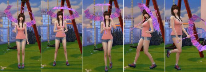 sims 4 cc translucent umbrella pose 2 at a luckyday 2