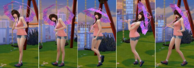 sims 4 cc translucent umbrella pose 2 at a luckyday 3