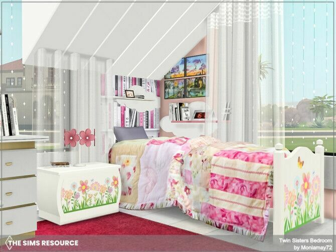 sims 4 cc twin sisters bedroom by moniamay72 3