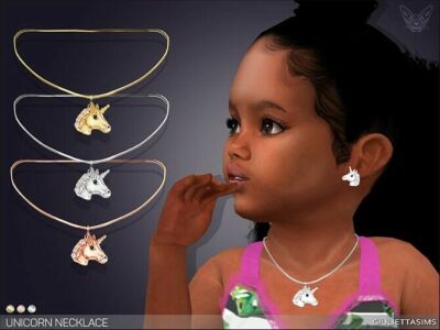 Unicorn Necklace For Toddlers By Feyona Sims 4 CC