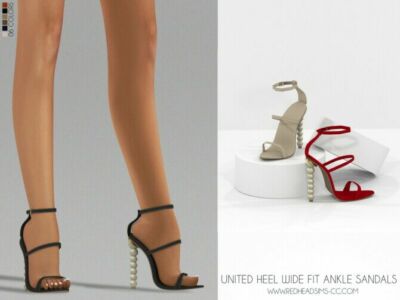 United Heel Wide FIT Ankle Sandals At Redheadsims Sims 4 CC