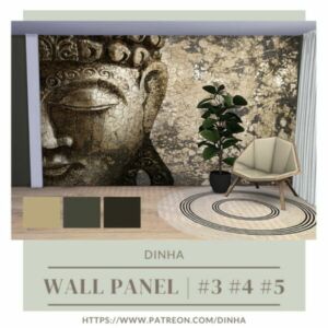 Wall Panel # 3, 4 & 5 With Matching Walls At Dinha Gamer Sims 4 CC