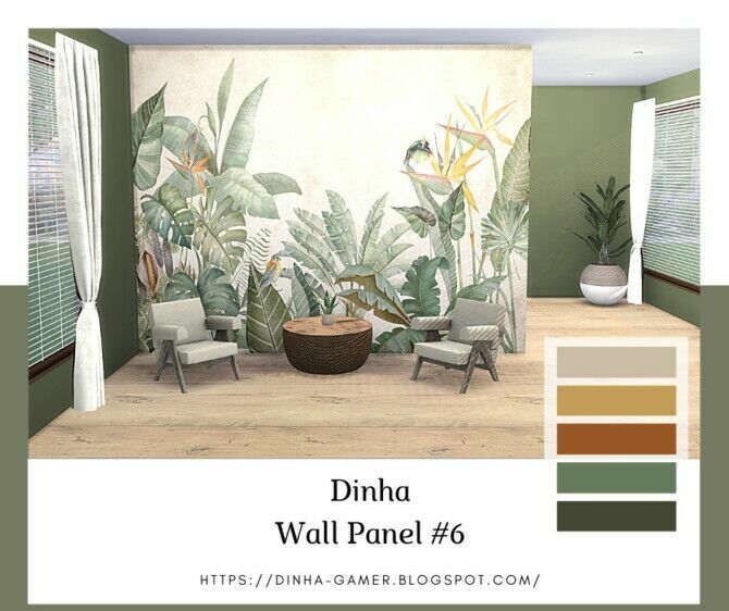 Wall Panel & Matching Walls 6, 7, 8 & 9 At Dinha Gamer Sims 4 CC