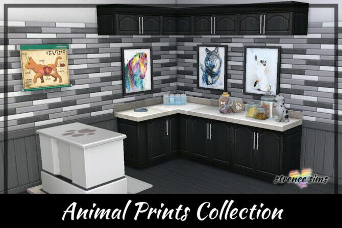 Watercolor Animal Prints Collection At Strenee Sims Sims 4 CC