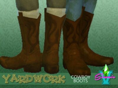 Yardwork Cowboy Boots By Simmiev Sims 4 CC