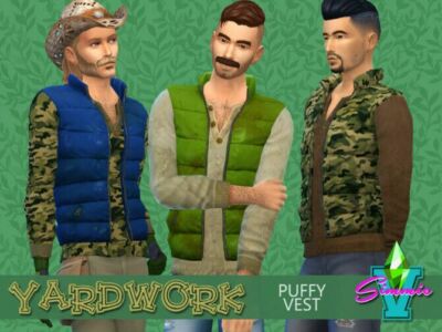 Yardwork Puffy Vest By Simmiev Sims 4 CC