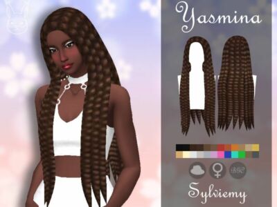 Yasmina Hair By Sylviemy Sims 4 CC