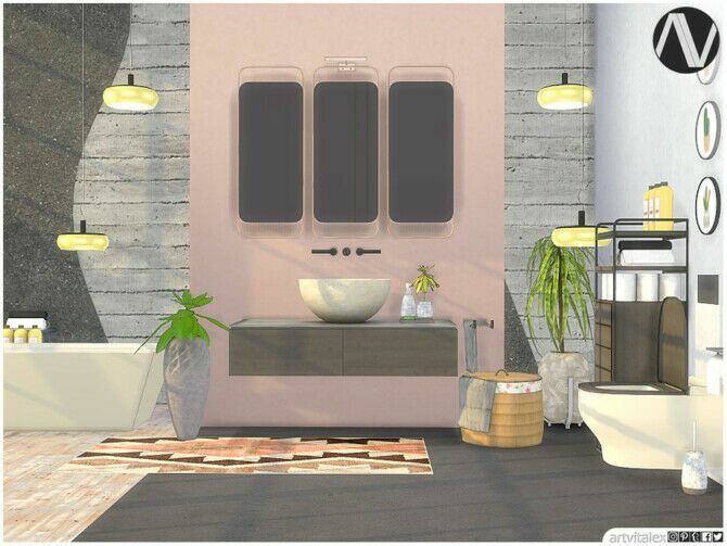 sims 4 cc zenica bathroom by artvitalex 2