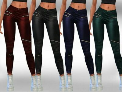 Zipper Leather Pants By Saliwa Sims 4 CC