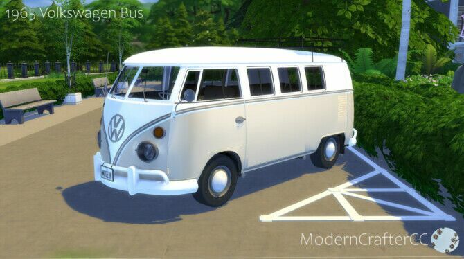 1965 Volkswagen BUS At Modern Crafter CC Sims 4 CC