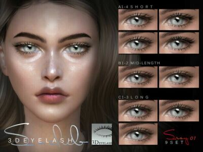 3D Eyelashes F V1 Bassis By S-Club Sims 4 CC
